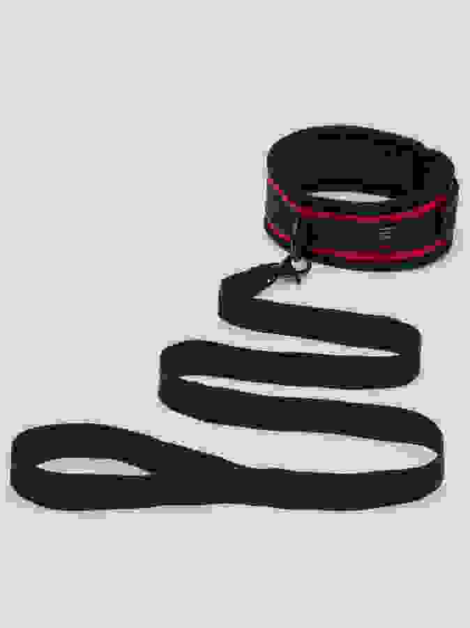 Bondage Boutique Soft Collar and Leash, Red, hi-res